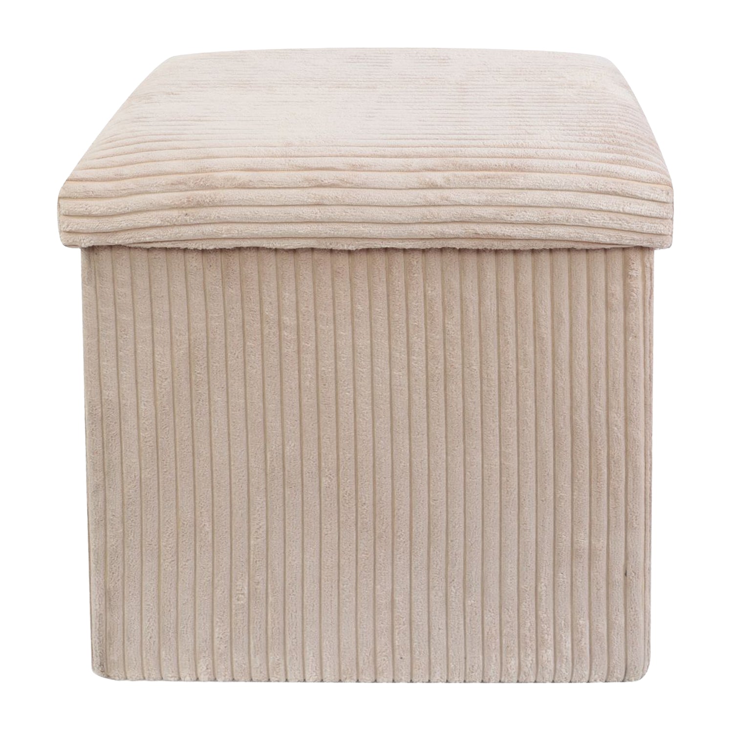 Cream Corduroy Storage Footstool