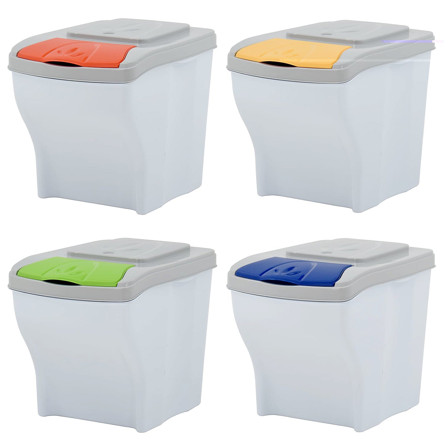 Set of 4 x 20 Litre Stackable Waste Recycling Bins