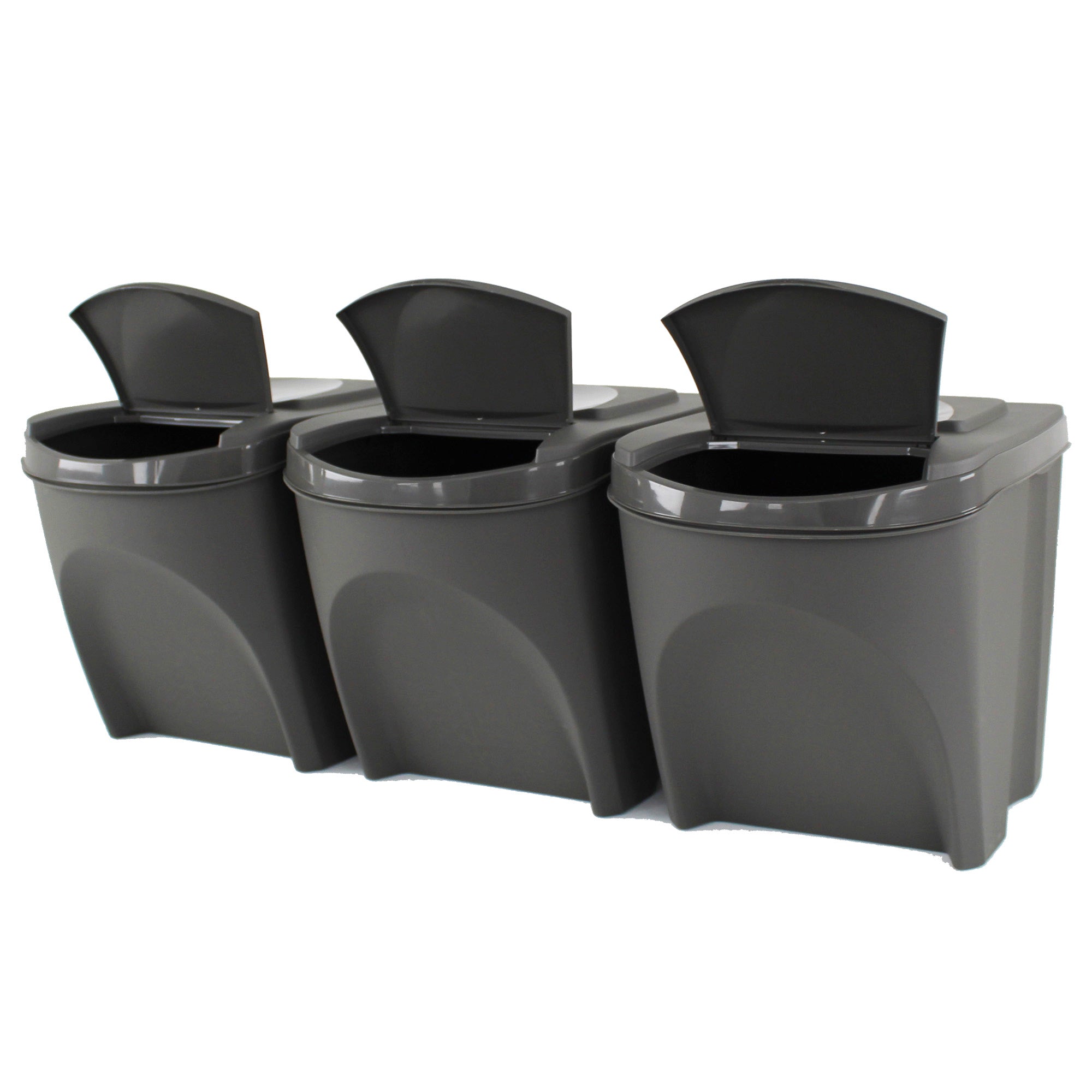 Set of 3 25 Litre Stackable Recycling Bins