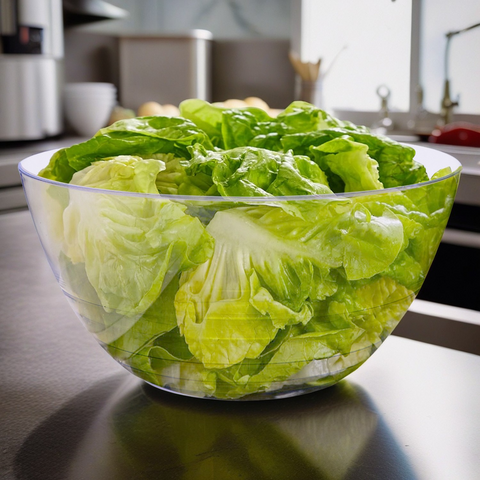 Clear Swirl Plastic Salad Serving Bowl