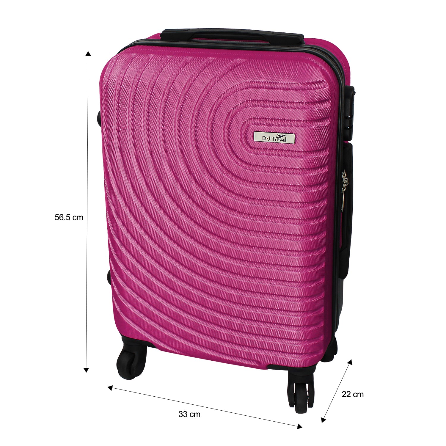 20" Fuchsia Pink 4 Wheel Hard Shell Cabin Size Suitcase