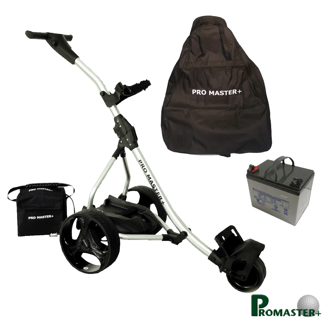 Electric Golf Trolley by Promaster Plus - Complete With 36 Hole Battery