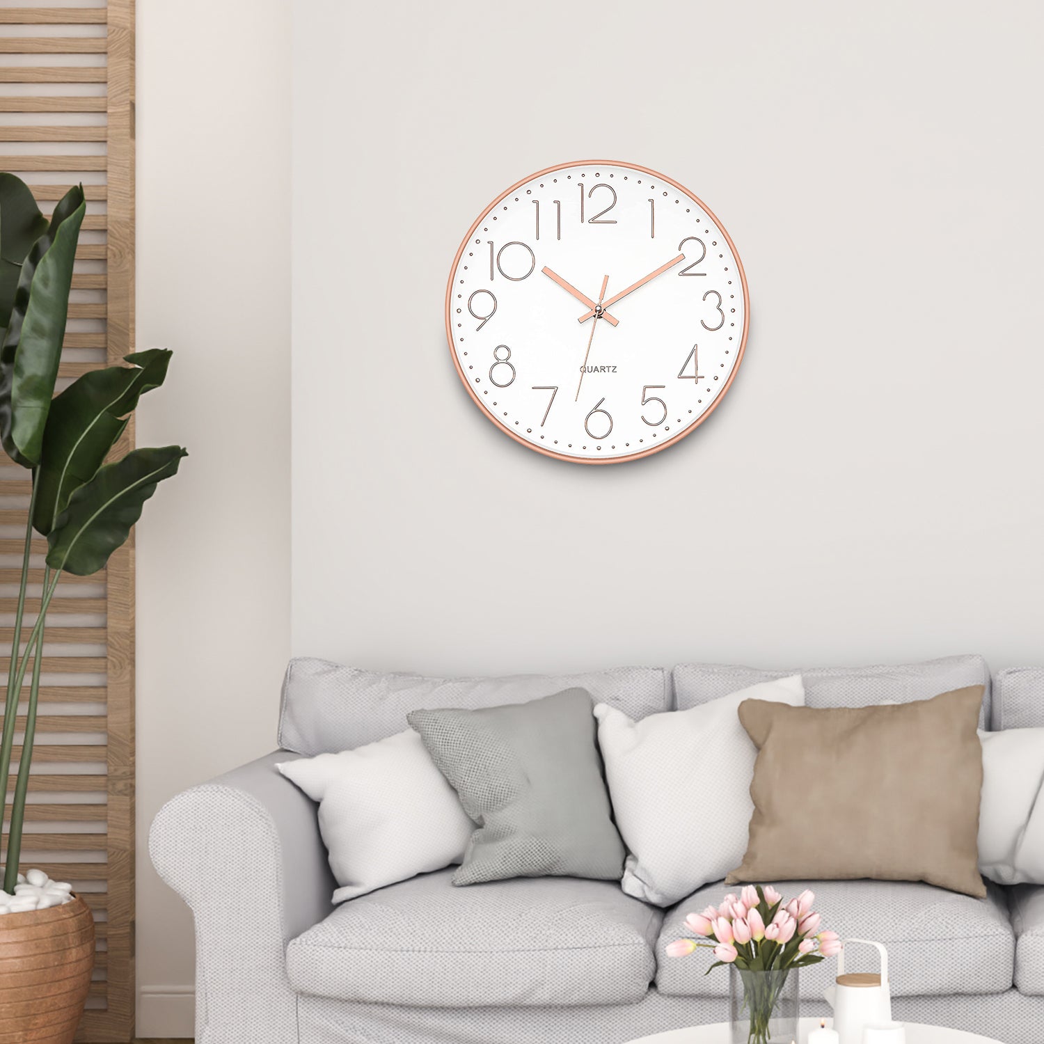 12 inch Wall Clock Silent Quartz Design - Choose Your Colour