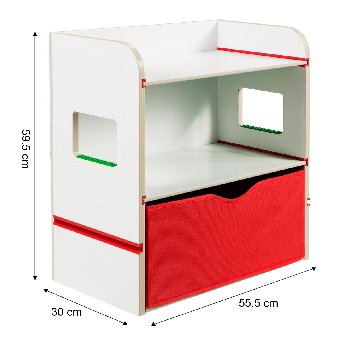 Room 2 Build Bookshelf Bedside Storage Unit with Building Brick Boards