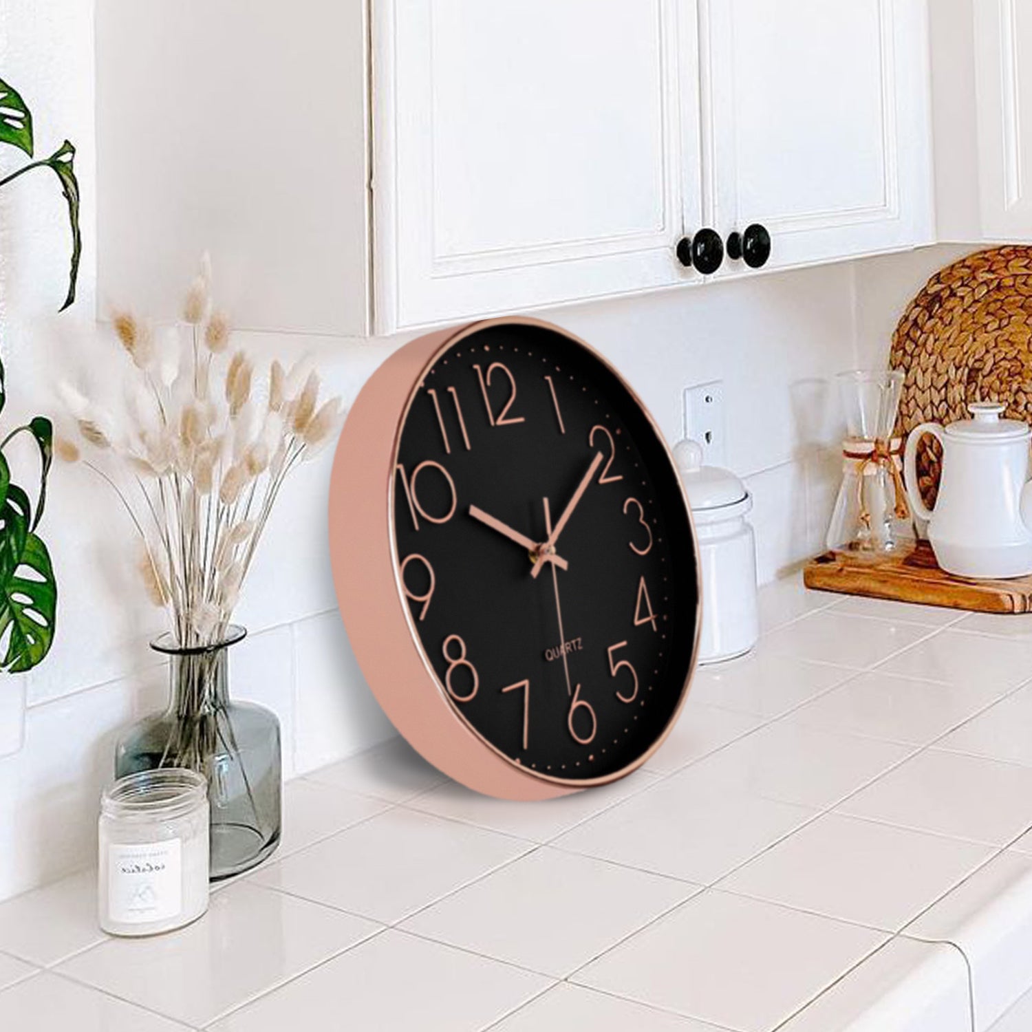 12 inch Wall Clock Silent Quartz Design - Choose Your Colour