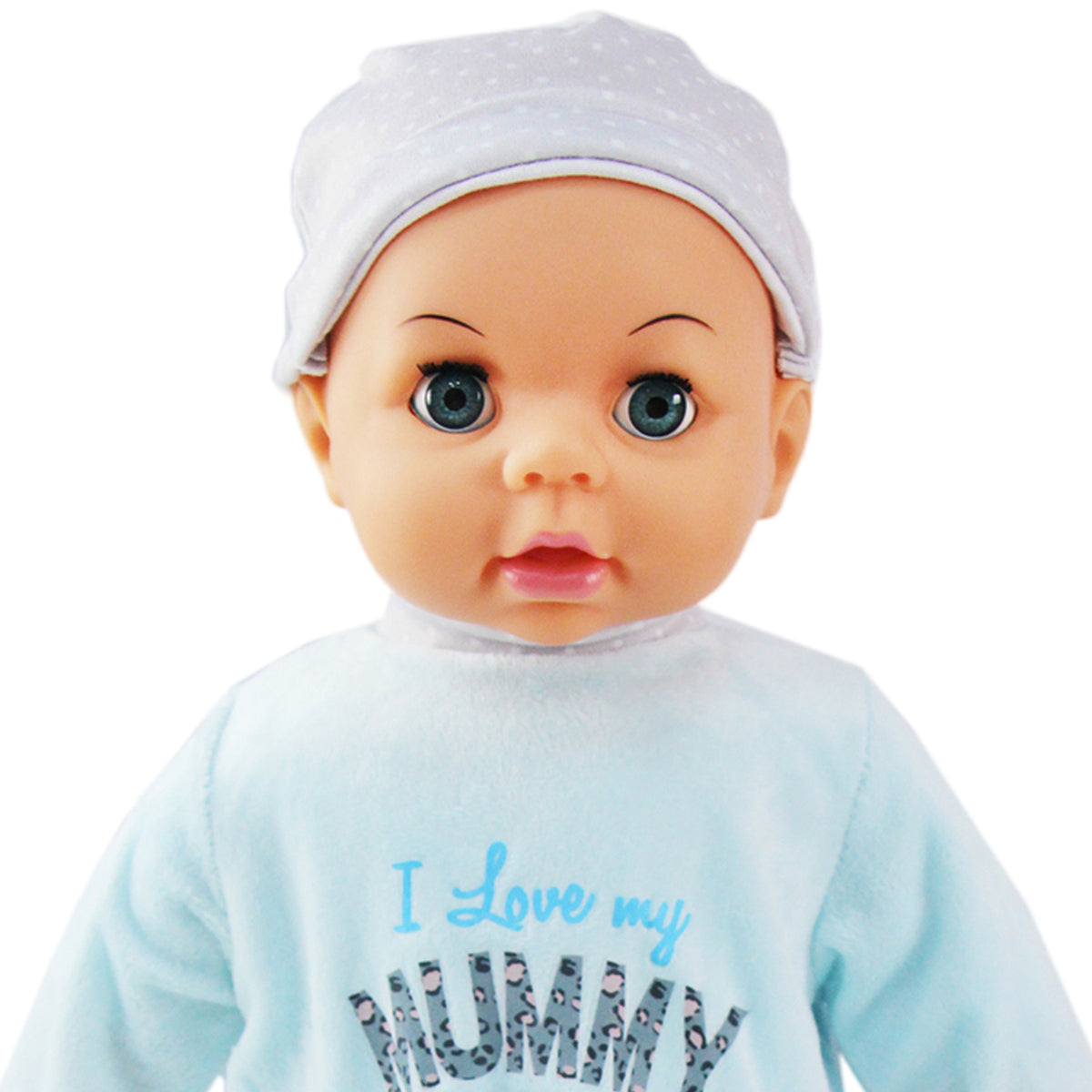 45cm Baby Doll with Hat & Fleece Babygrow | Pink or Blue Option