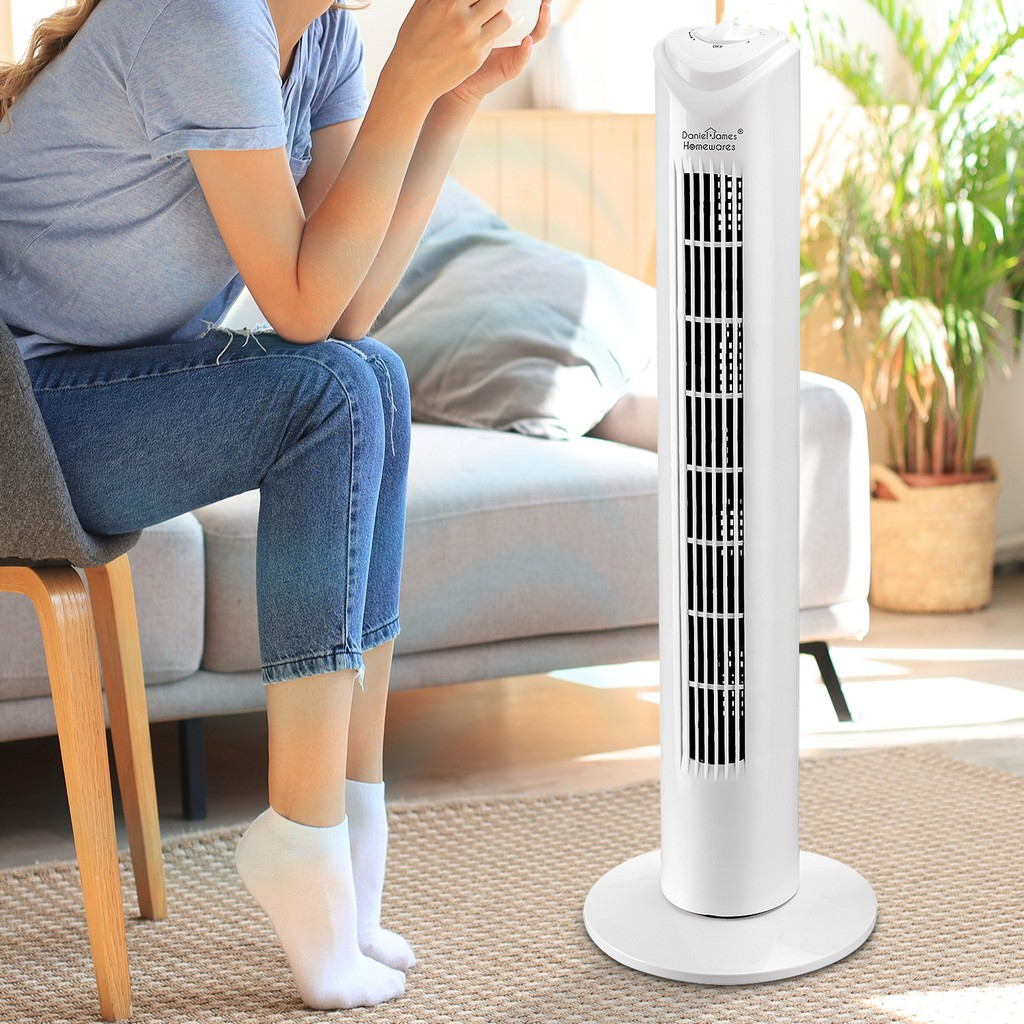 32'' White Oscillating Tower Fan