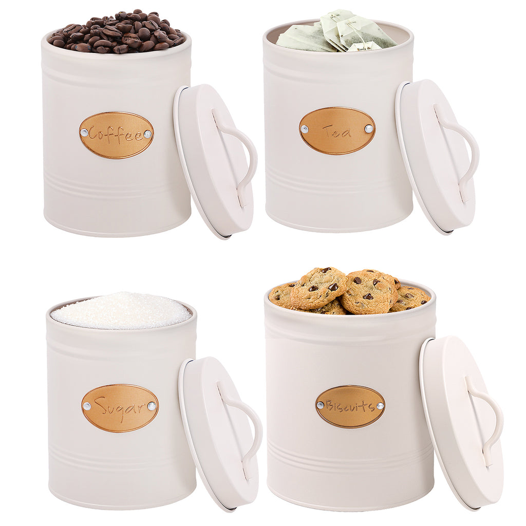 4 Piece Cream Kitchen Canister Set