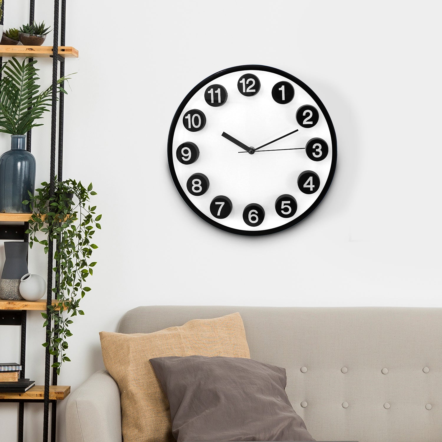 12 inch Wall Clock Silent Quartz Design - Choose Your Colour