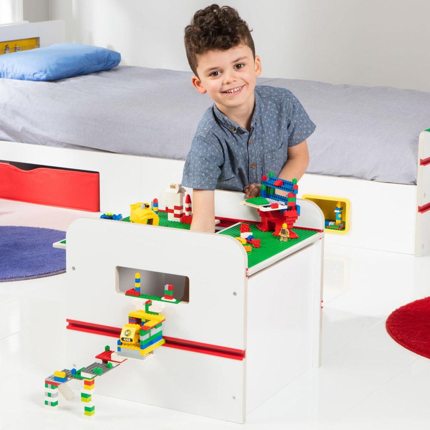 Room 2 Build Toy Box Storage with Building Brick Boards