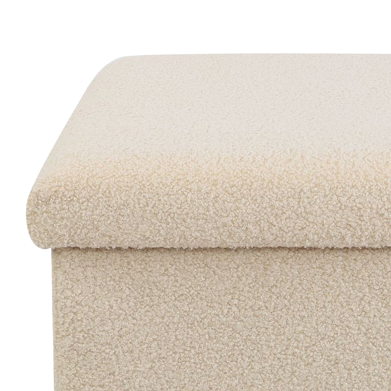 Cream Teddy Boucle Storage Footstool