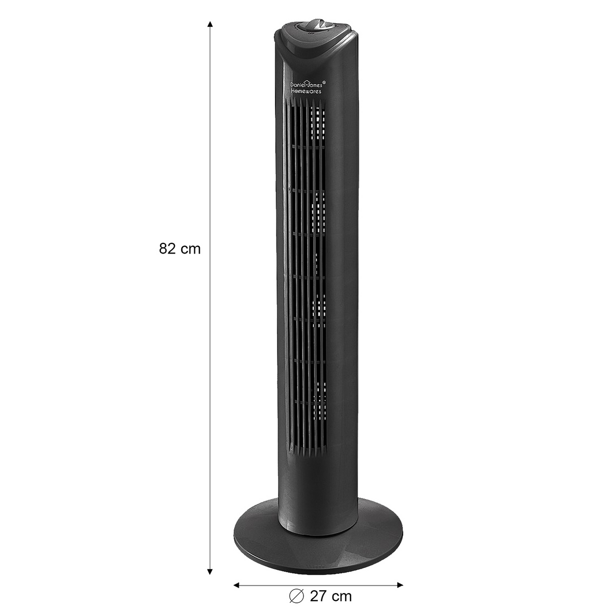 32'' Black Oscillating Tower Fan