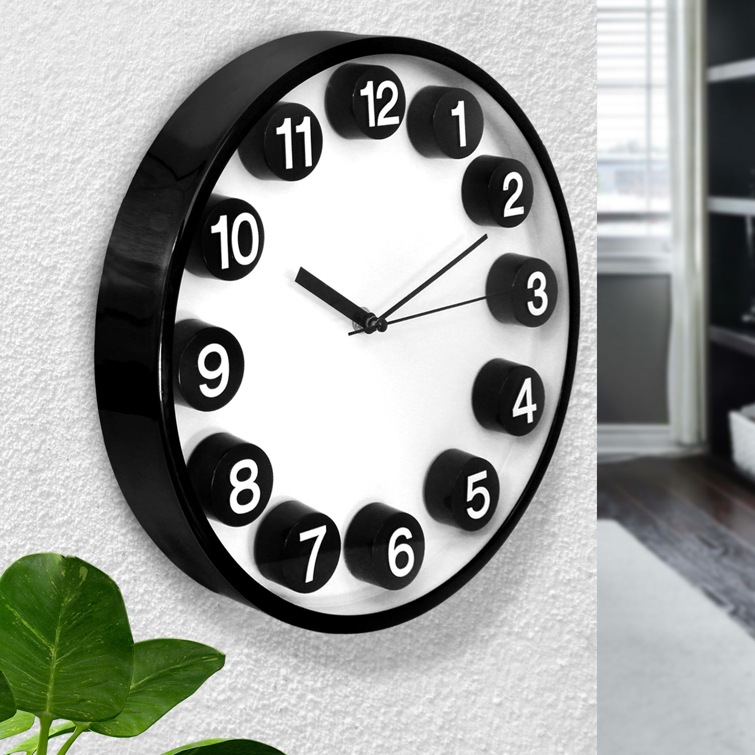 12 inch Wall Clock Silent Quartz Design - Choose Your Colour