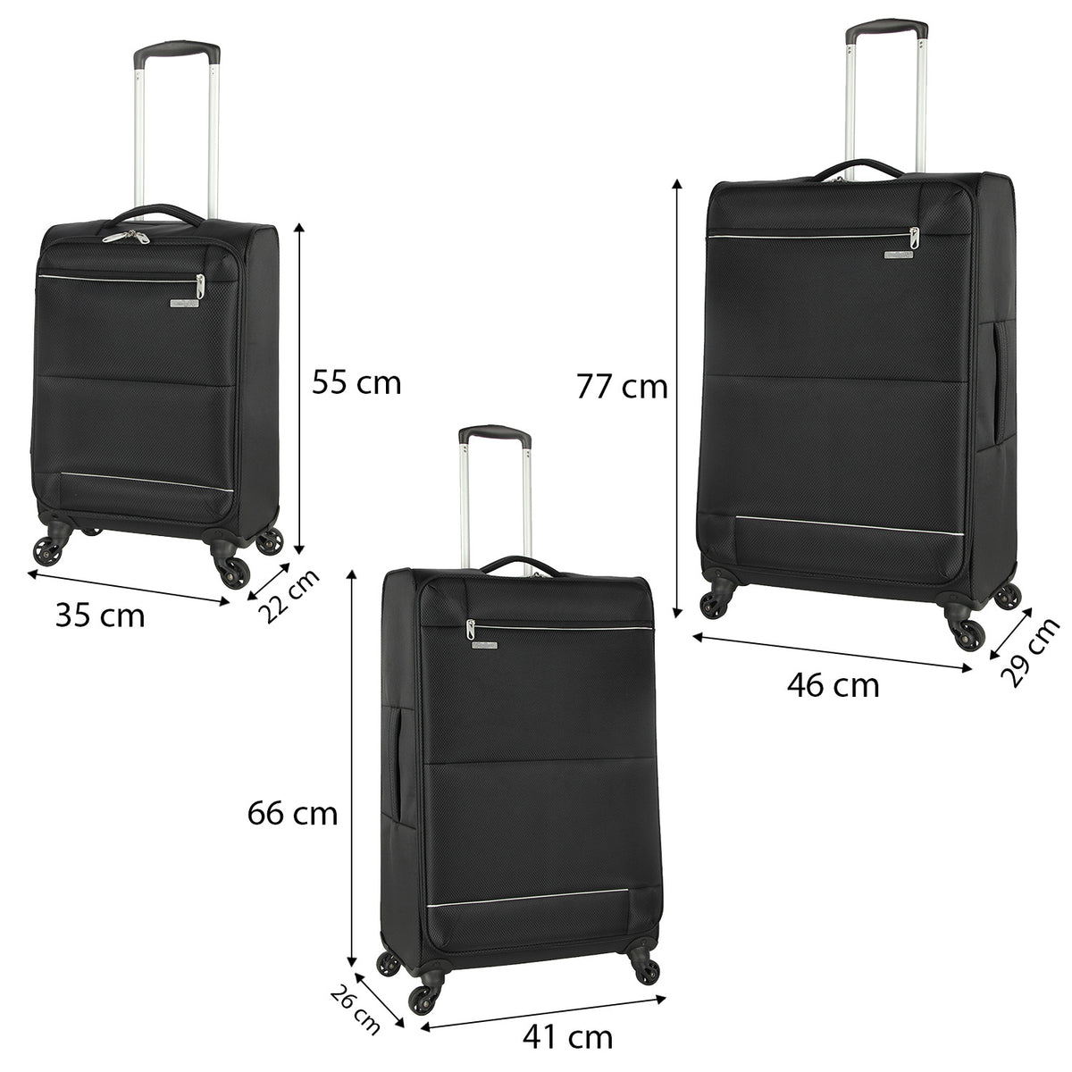 Set of 3 Lightweight Luggage Suitcases | 20", 24", & 28"