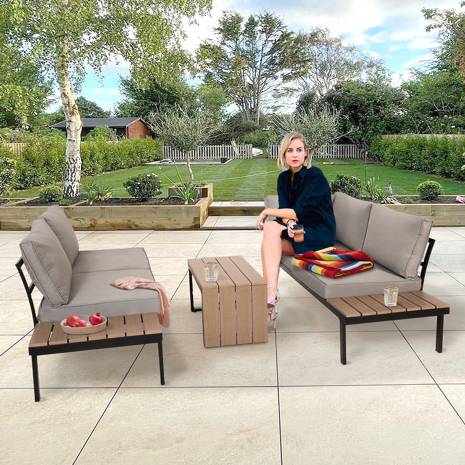 Sienna Interchanging Transformer Grey Garden Furniture Set