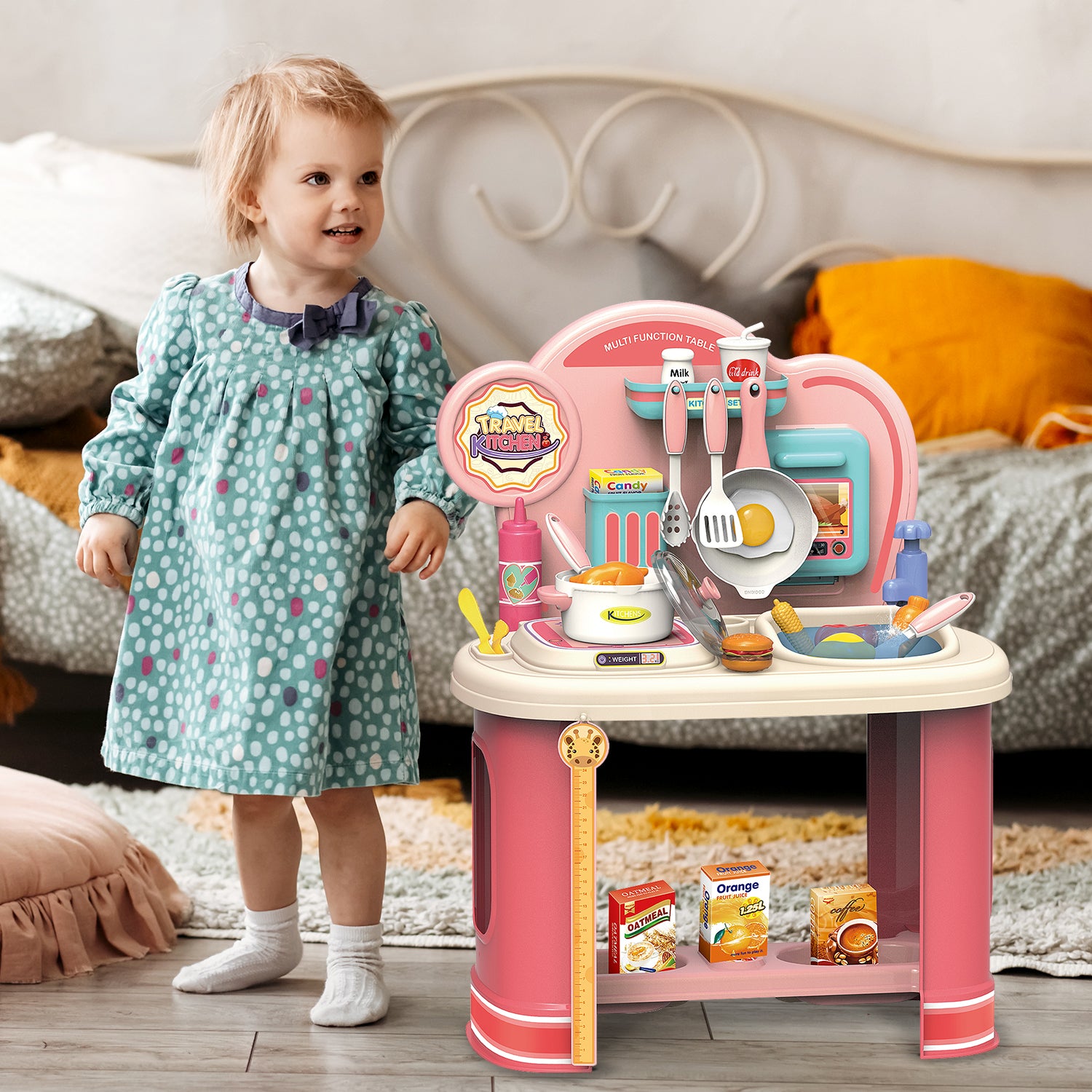 Pink Kids Kitchen Play Station