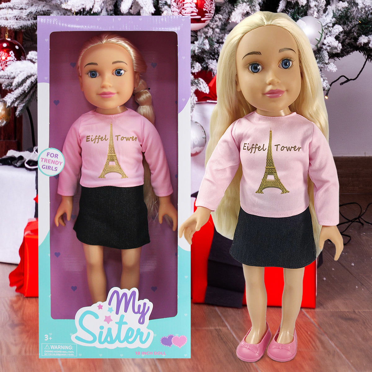 'My Sister Doll' Large 18-Inch Fashion Doll with Stylish Outfit - 2 Assorted Styles