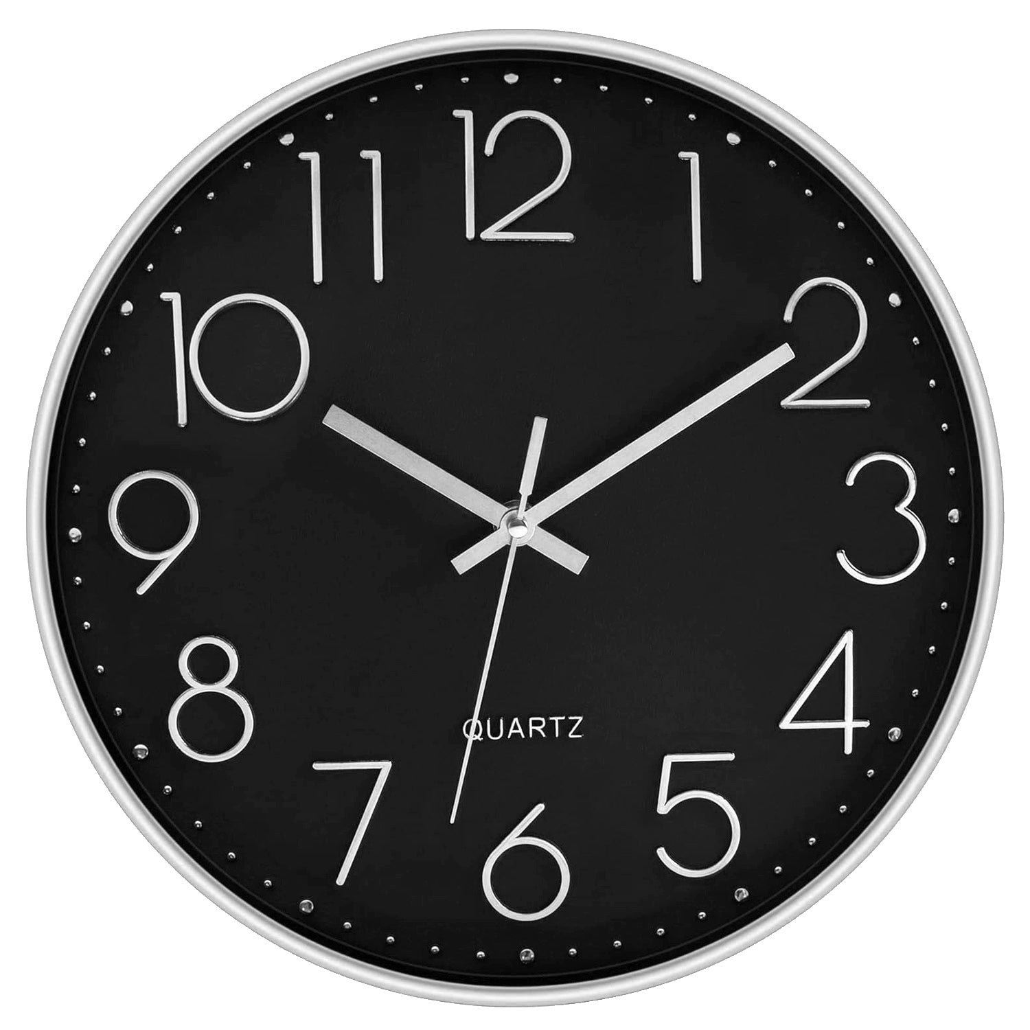 12 inch Wall Clock Silent Quartz Design - Choose Your Colour