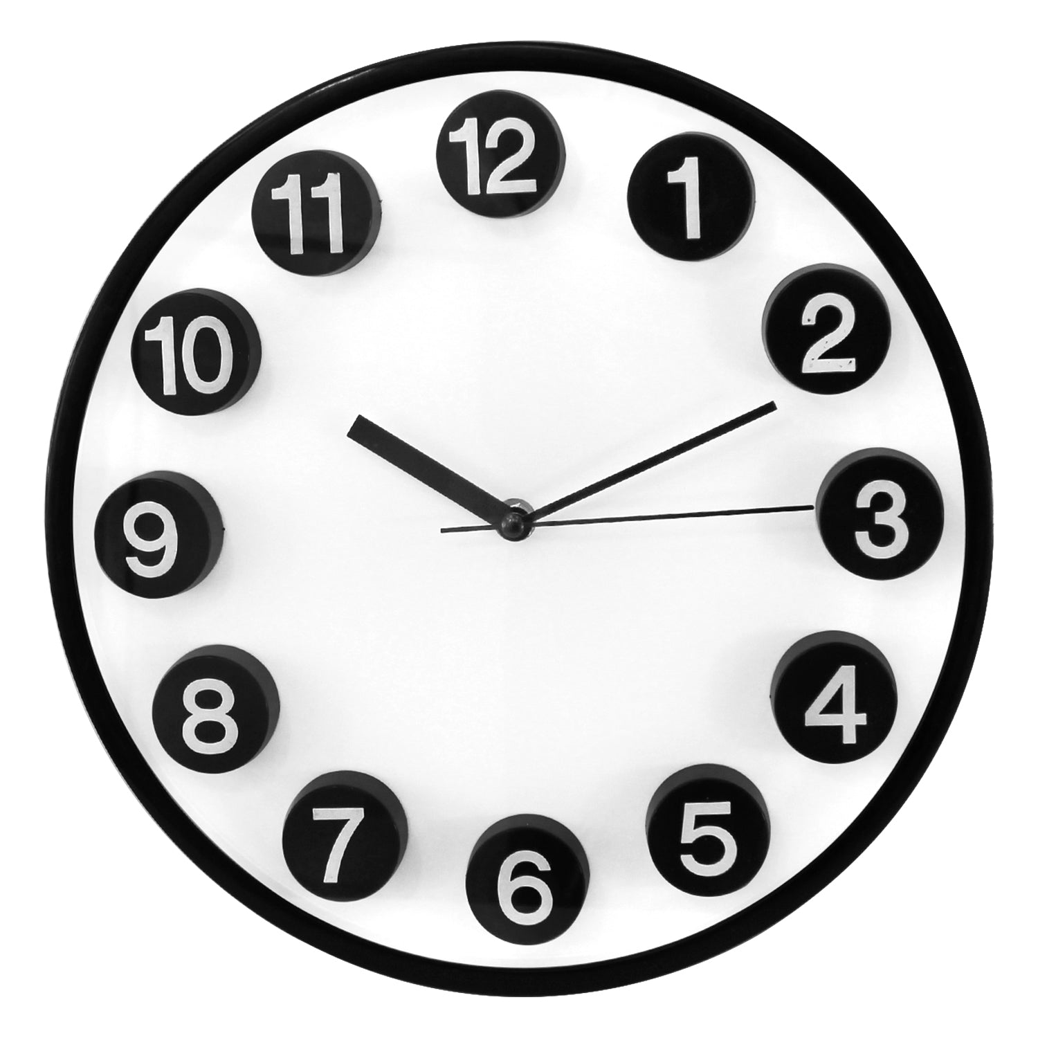 12 inch Wall Clock Silent Quartz Design - Choose Your Colour