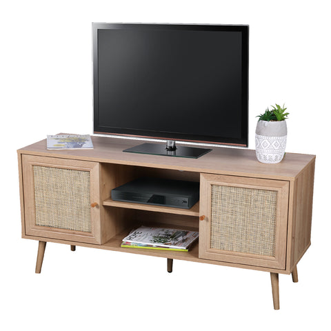 TV Stand Unit with Cabinets and Shelves