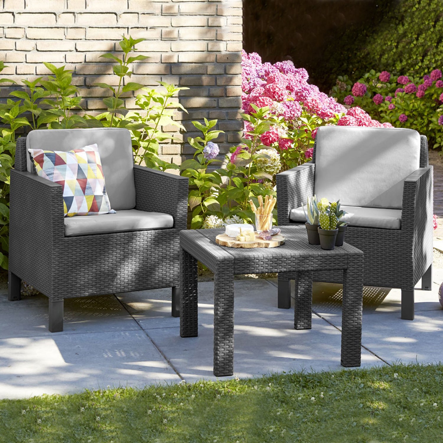 Keter Chicago 2 Seater Grey Balcony Set