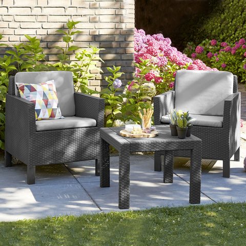 Keter Chicago 2 Seater Grey Balcony Set