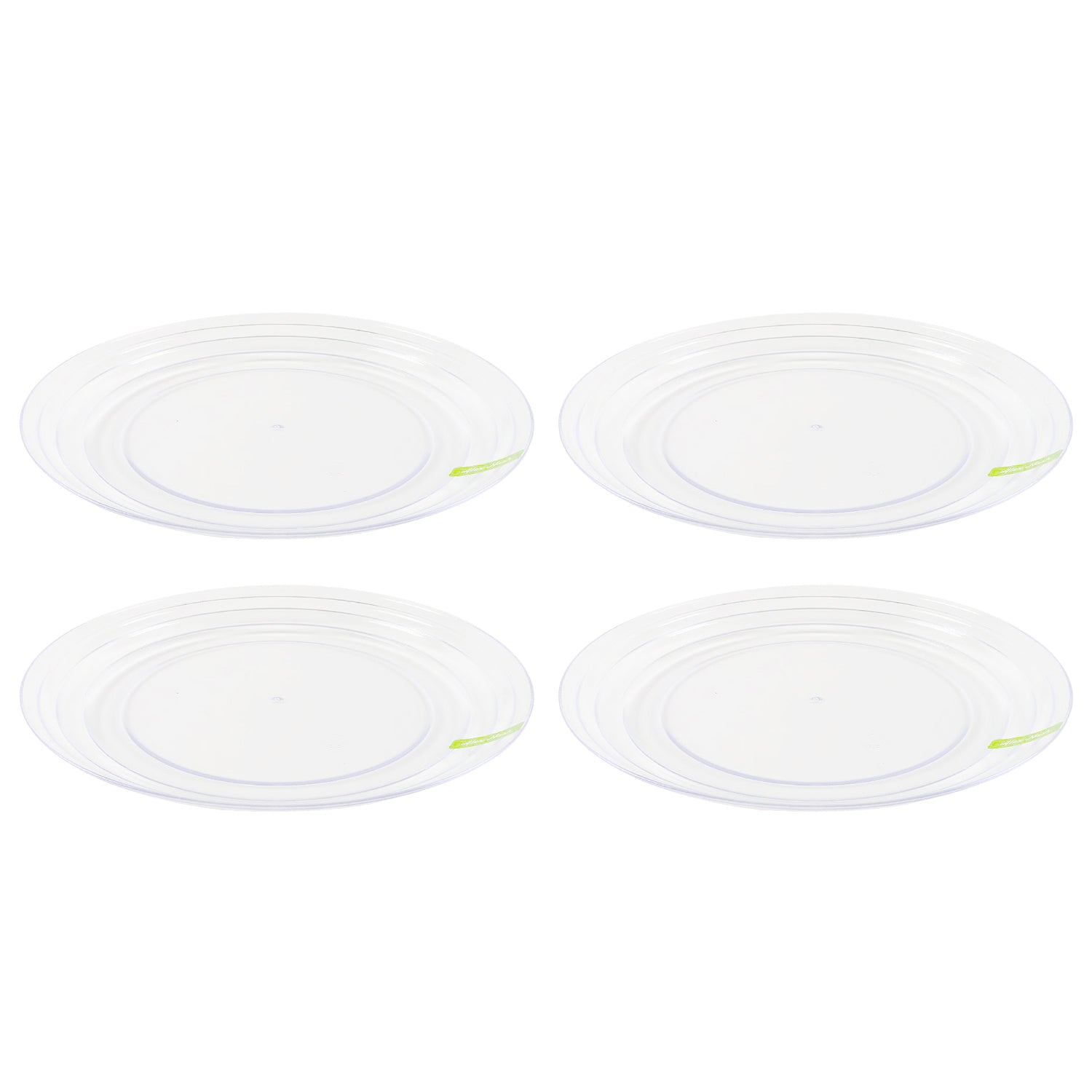 Pack of 4 Clear Swirl Plastic Plates