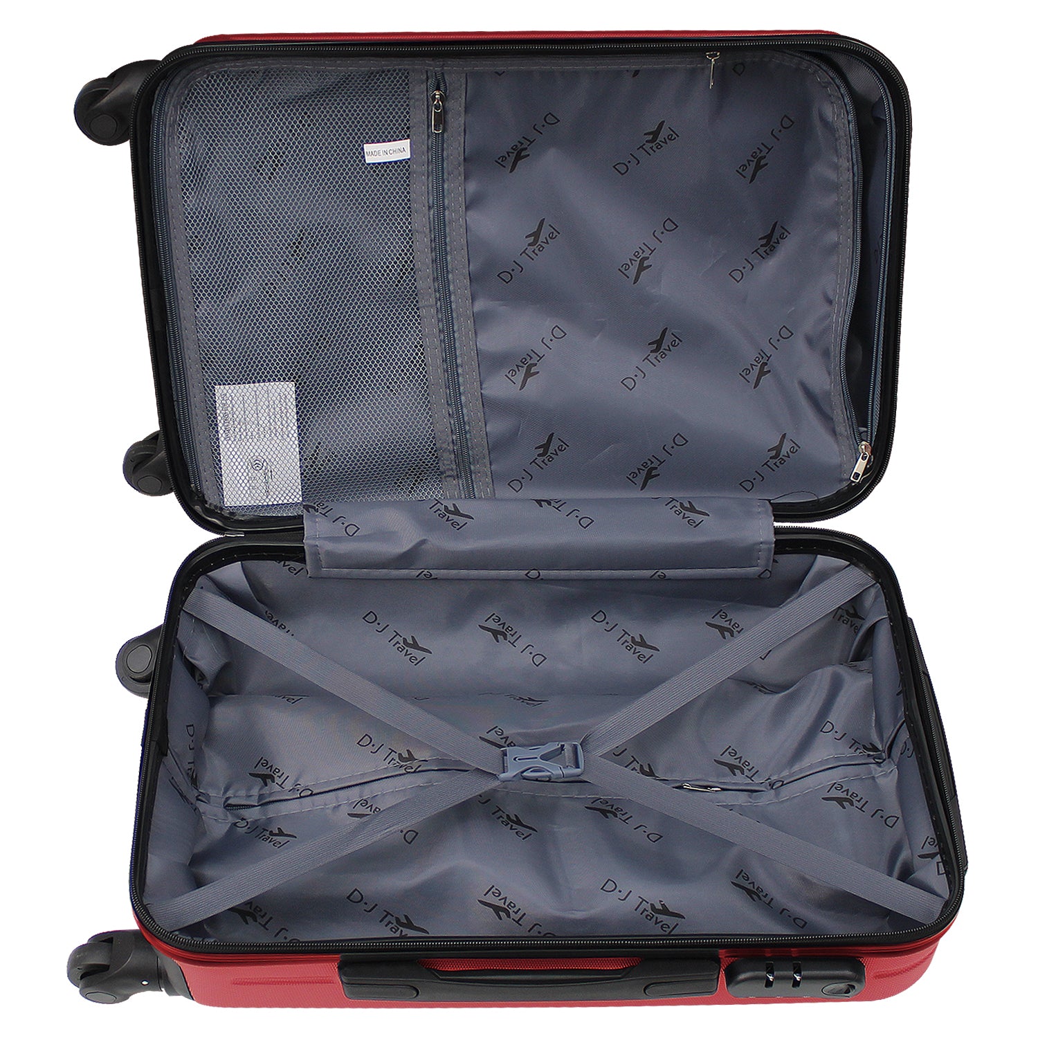 20" Red 4 Wheel Hard Shell Cabin Size Suitcase