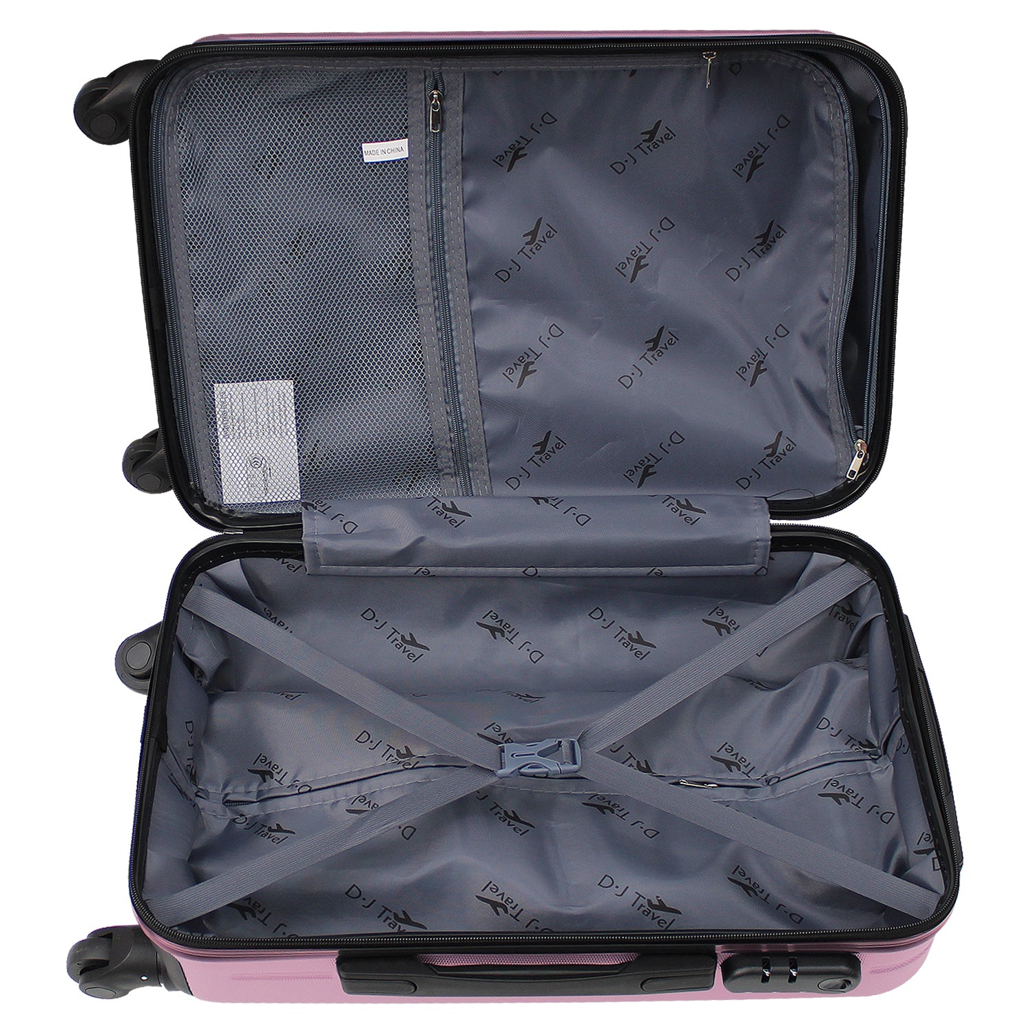 20" Light Pink 4 Wheel Hard Shell Cabin Size Suitcase