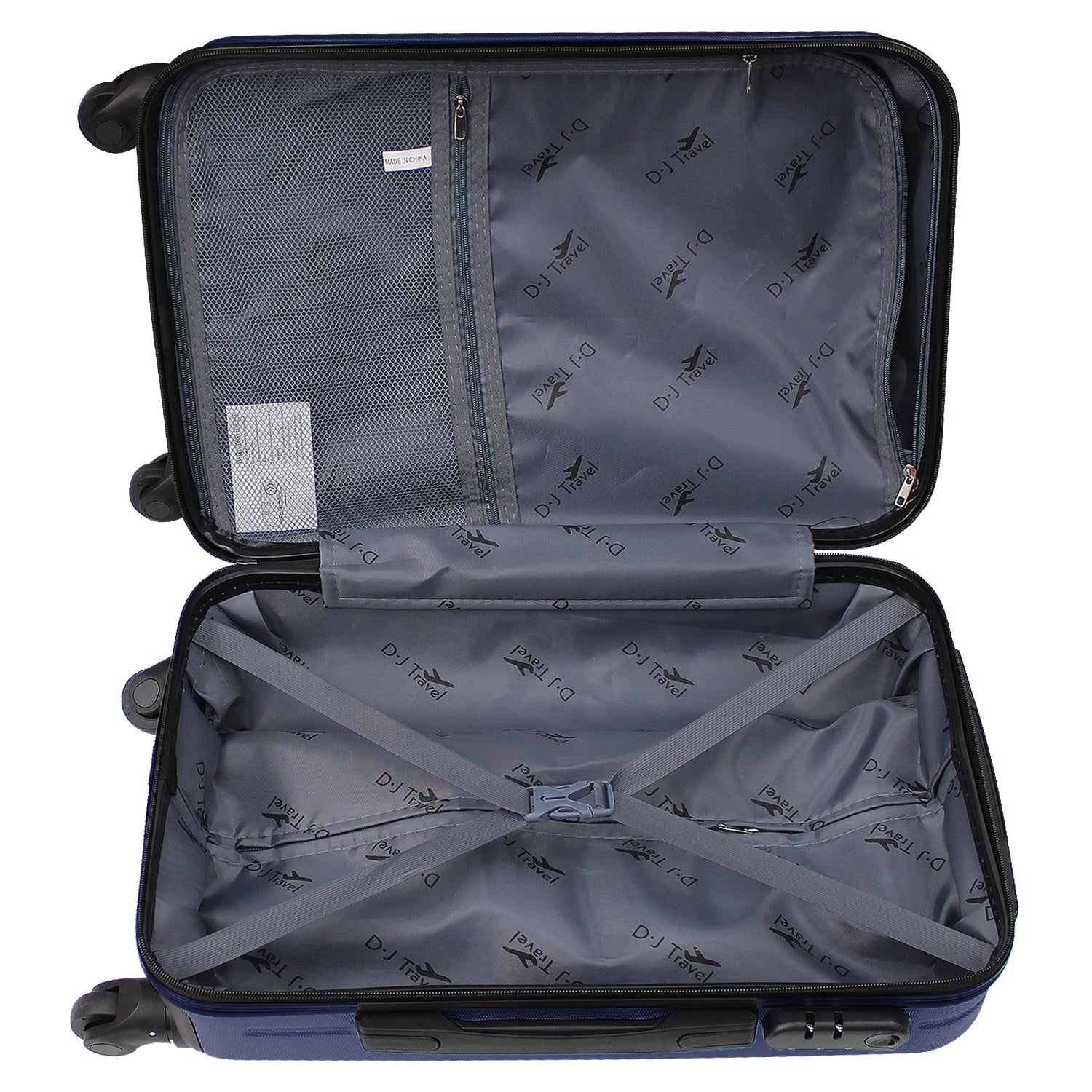 20" Navy 4 Wheel Hard Shell Cabin Size Suitcase