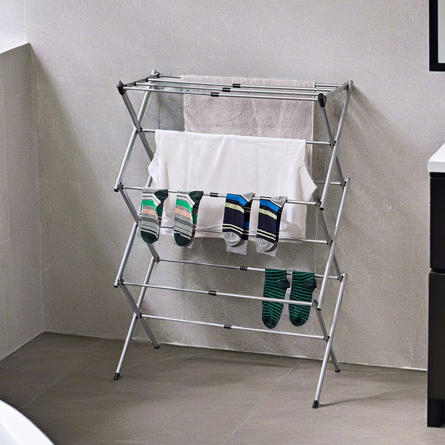 3 Tier Extendable Folding Clothes Airer