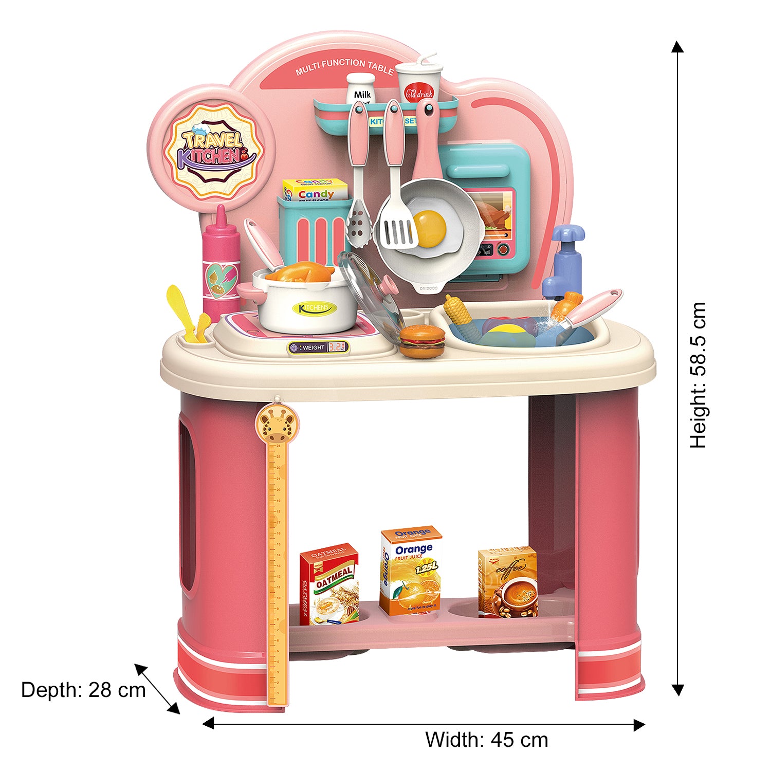 Pink Kids Kitchen Play Station