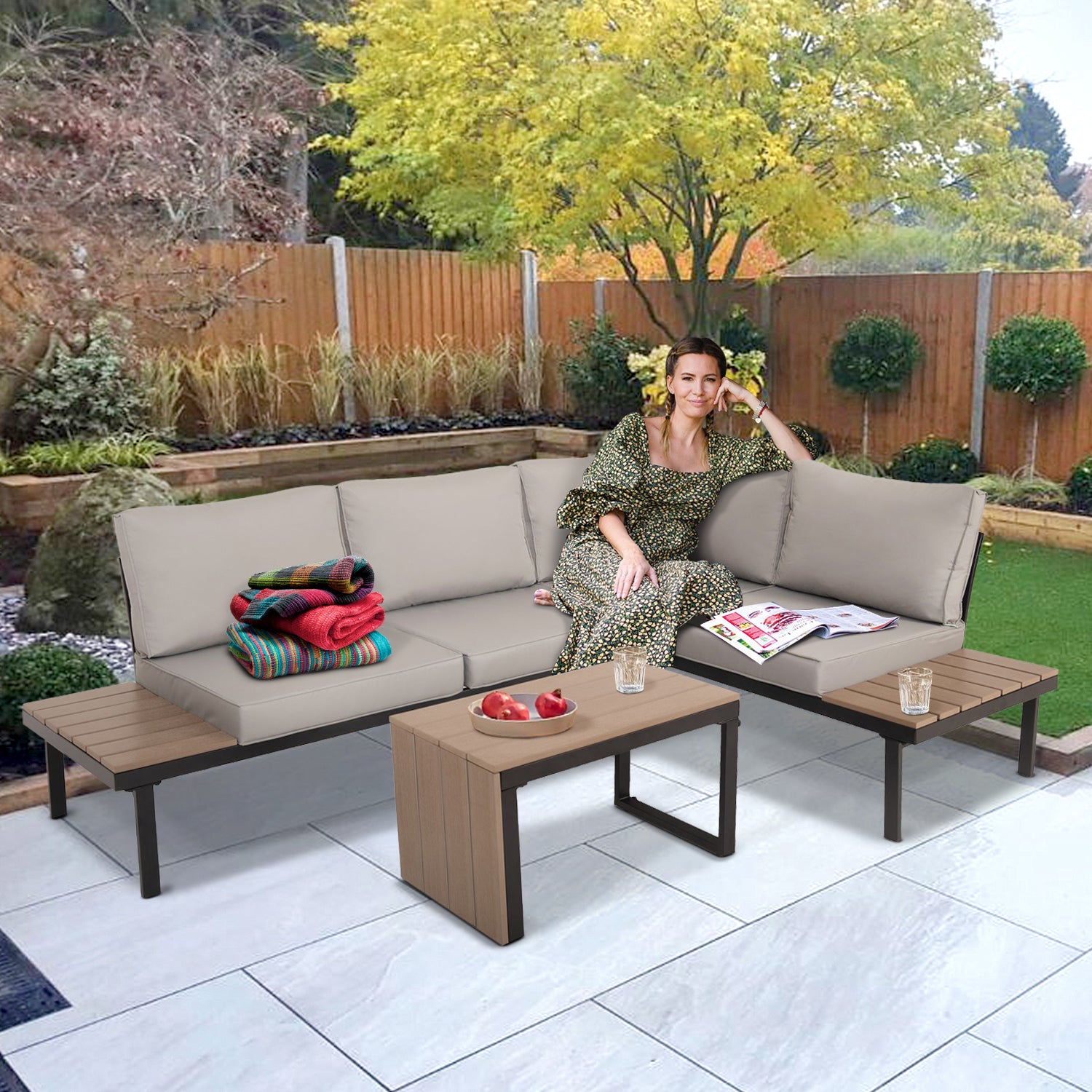 Sienna Interchanging Transformer Grey Garden Furniture Set