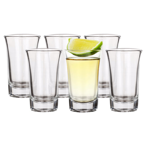 40ml Clear Shot Glasses with Heavy Base - Pack of 6 or 12