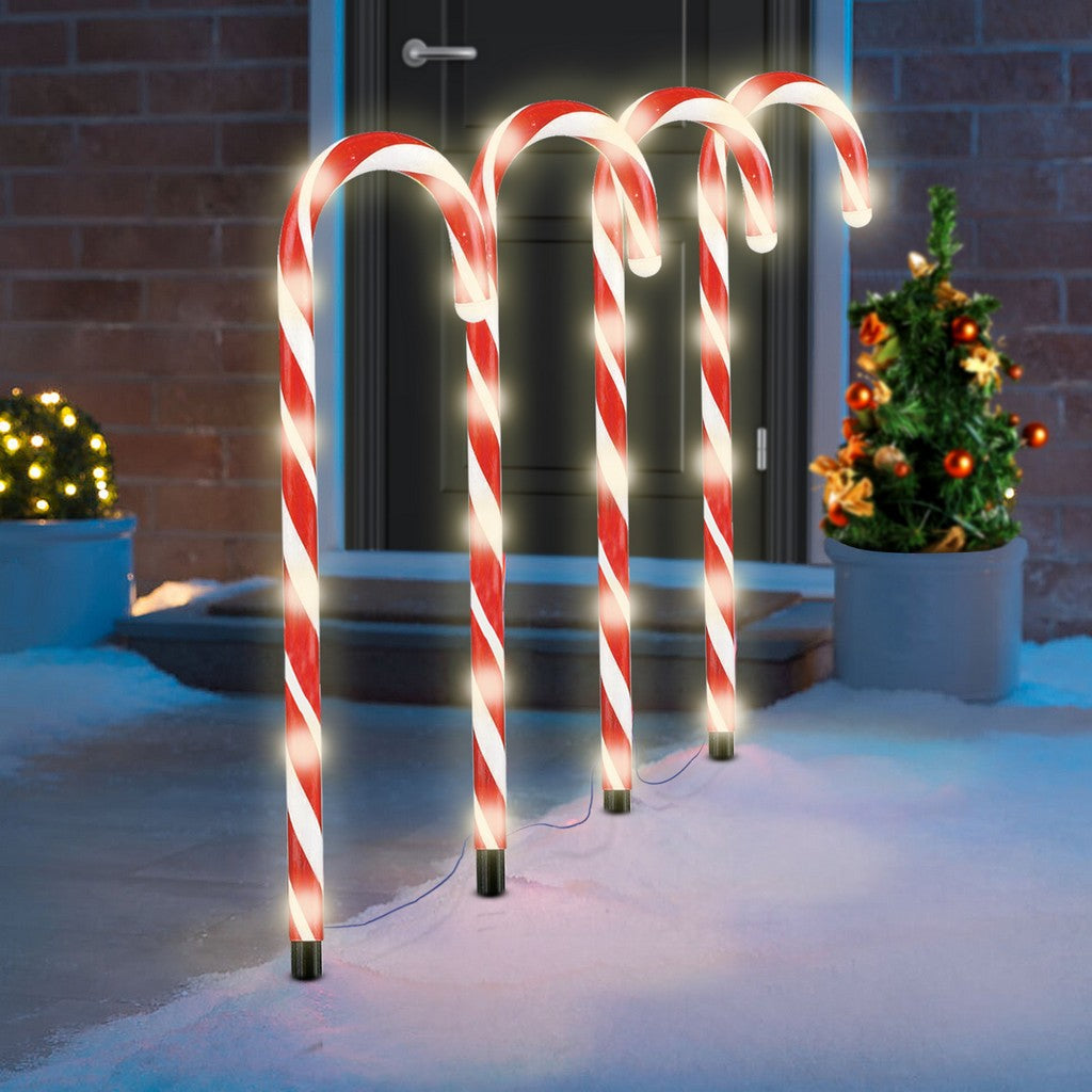 5PC LED Light-Up Candy Cane Ground Lamp Set