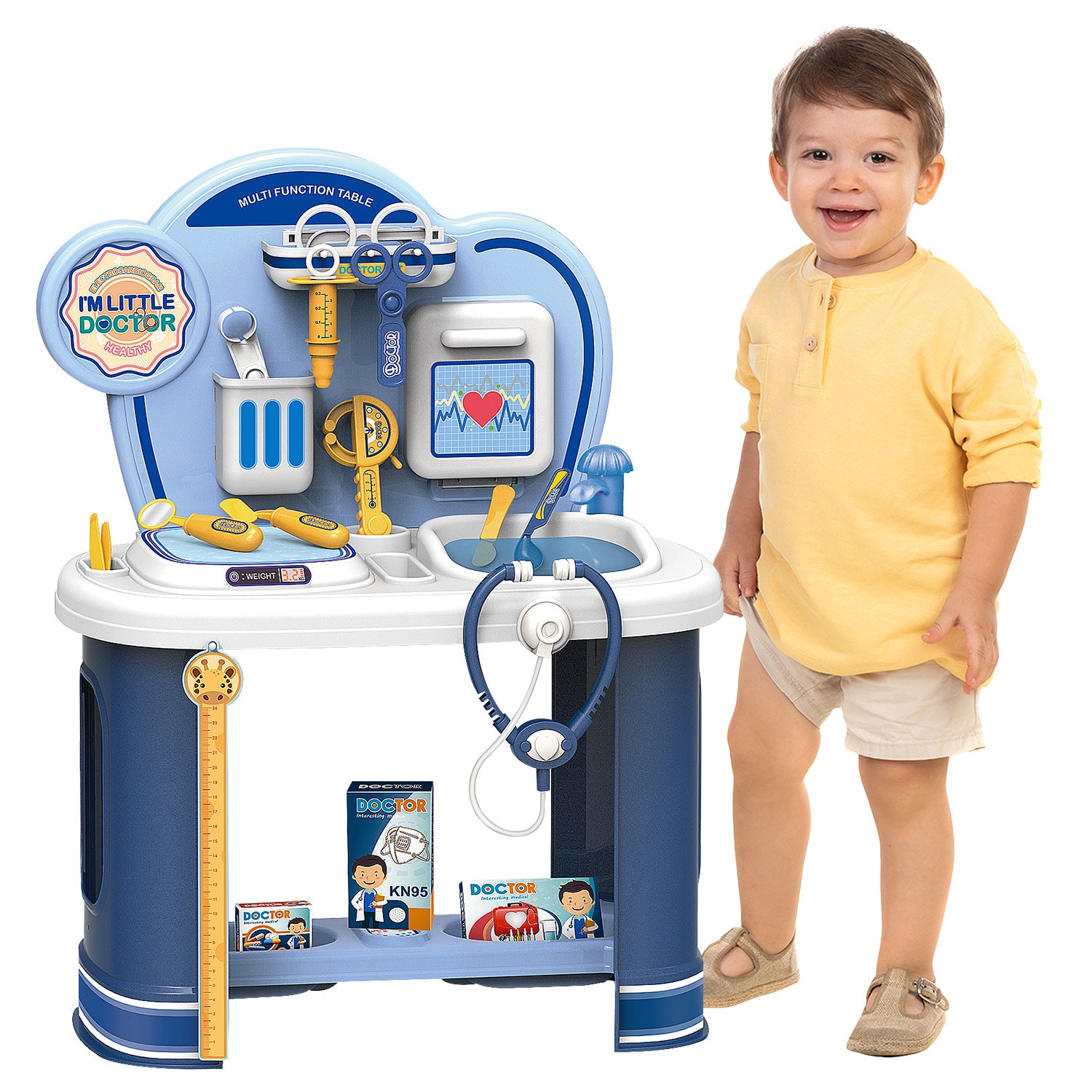 Blue Doctors Playset Pretend Medical Station Toy