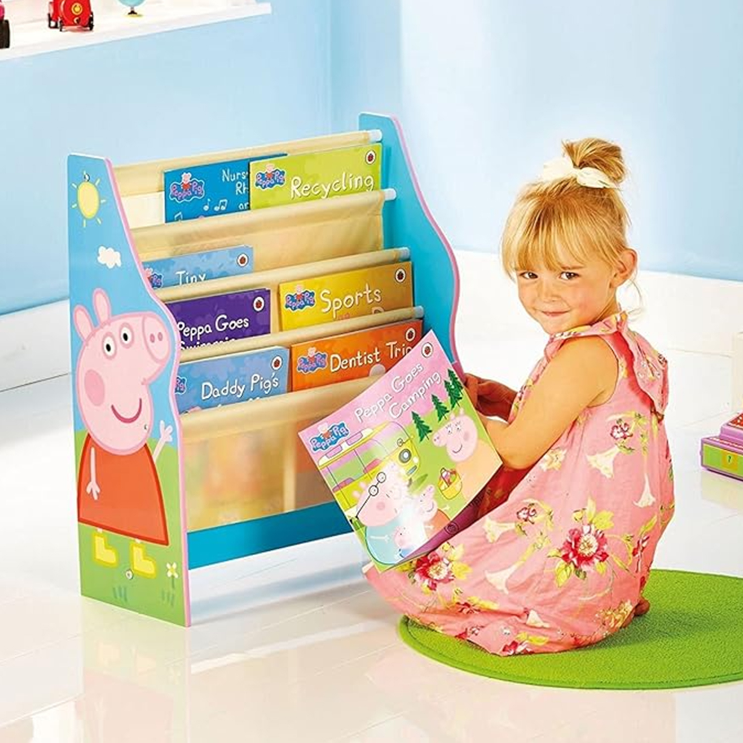 Peppa Pig Sling Bookcase Kids Book Shelf