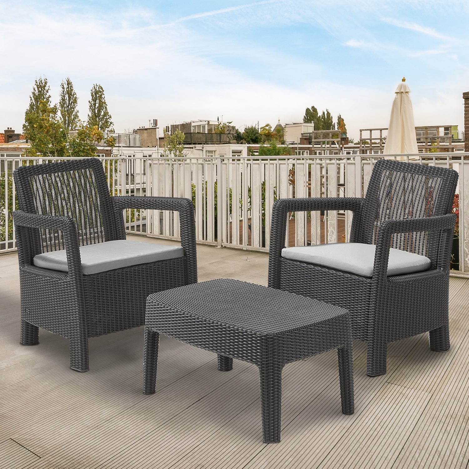 Keter Tarifa 2 Seat Grey Balcony Set