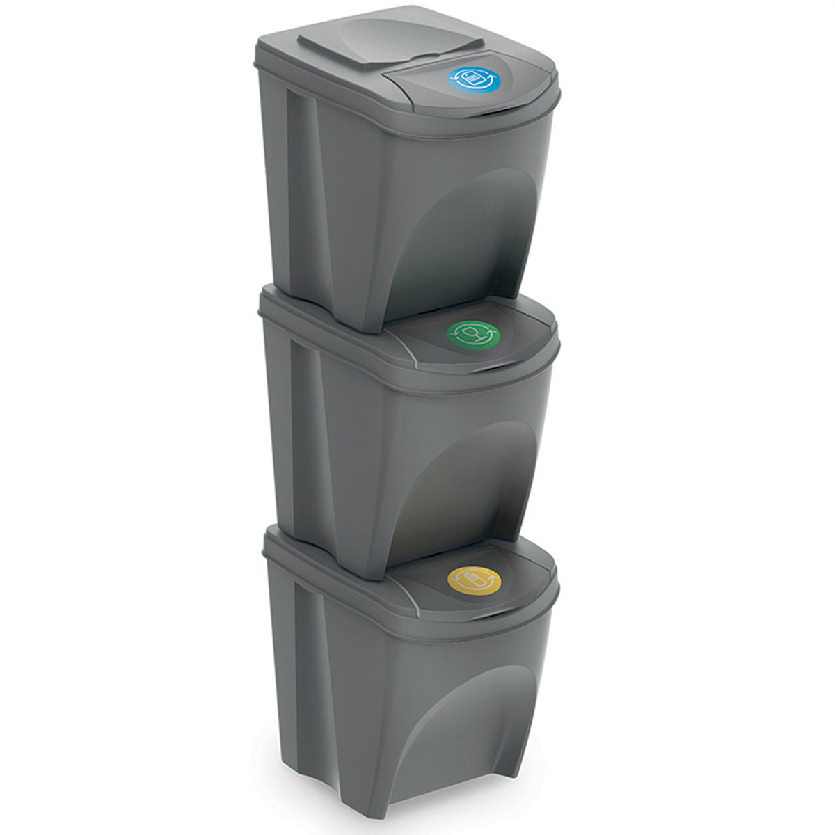 Set of 3 25 Litre Stackable Recycling Bins