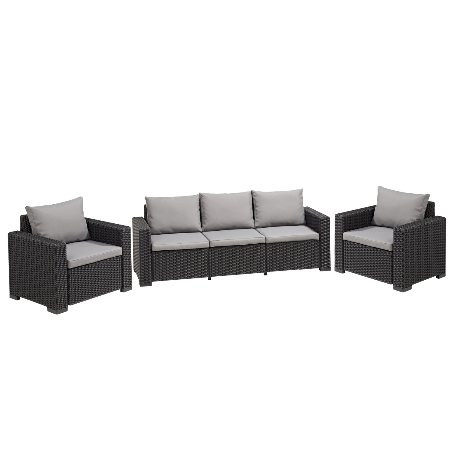 Keter California 5 Seat Rattan Outdoor Grey Sofa Set