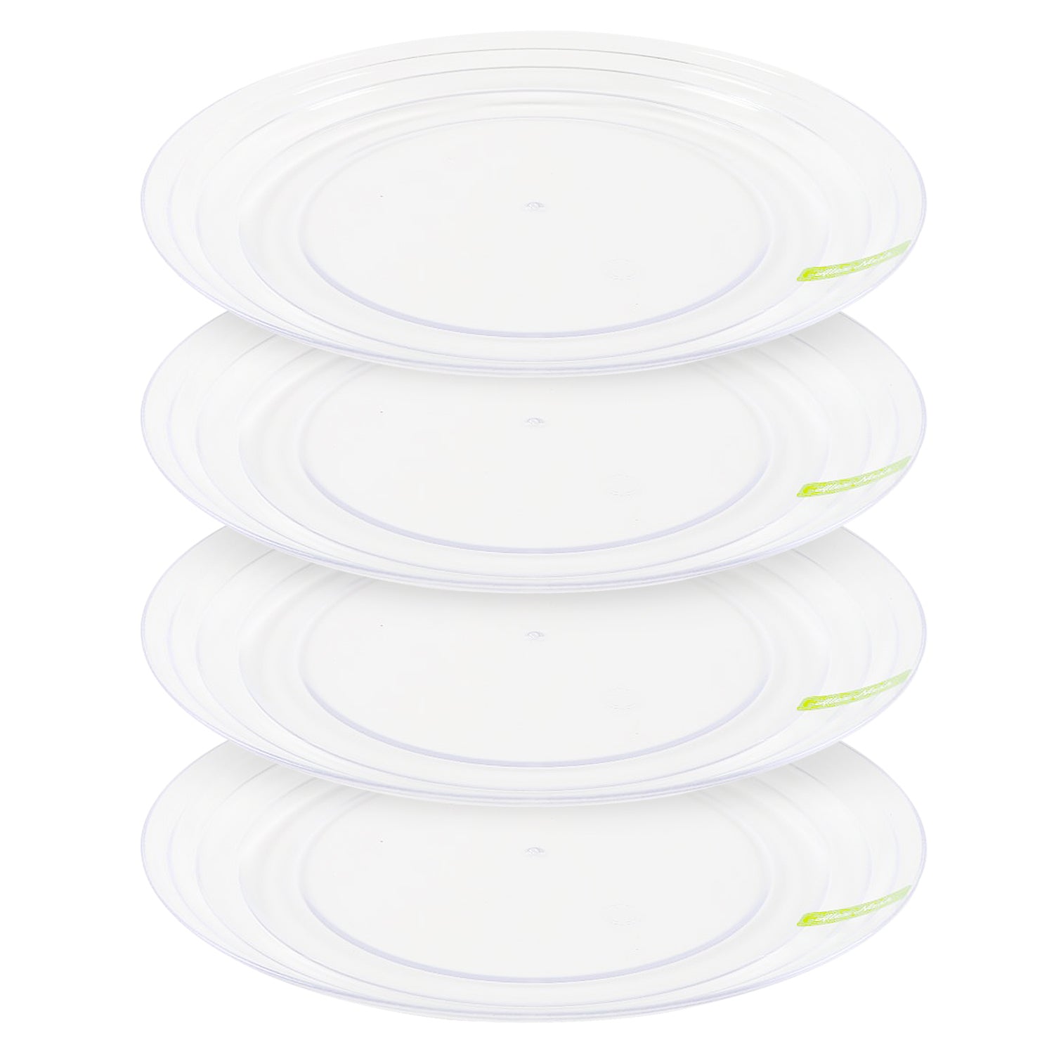 Pack of 4 Clear Swirl Plastic Plates