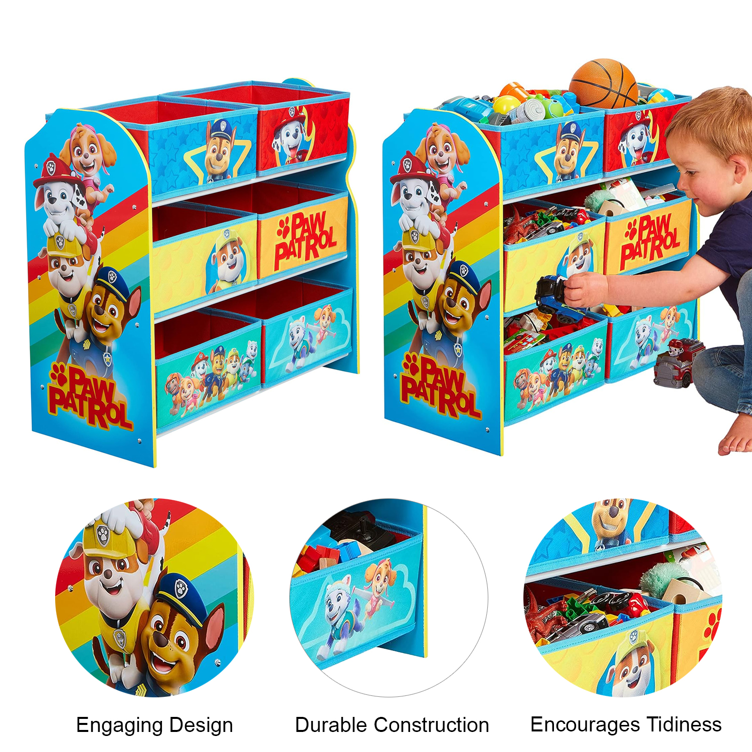 Paw Patrol 6 Drawer Wooden Kids Storage Unit