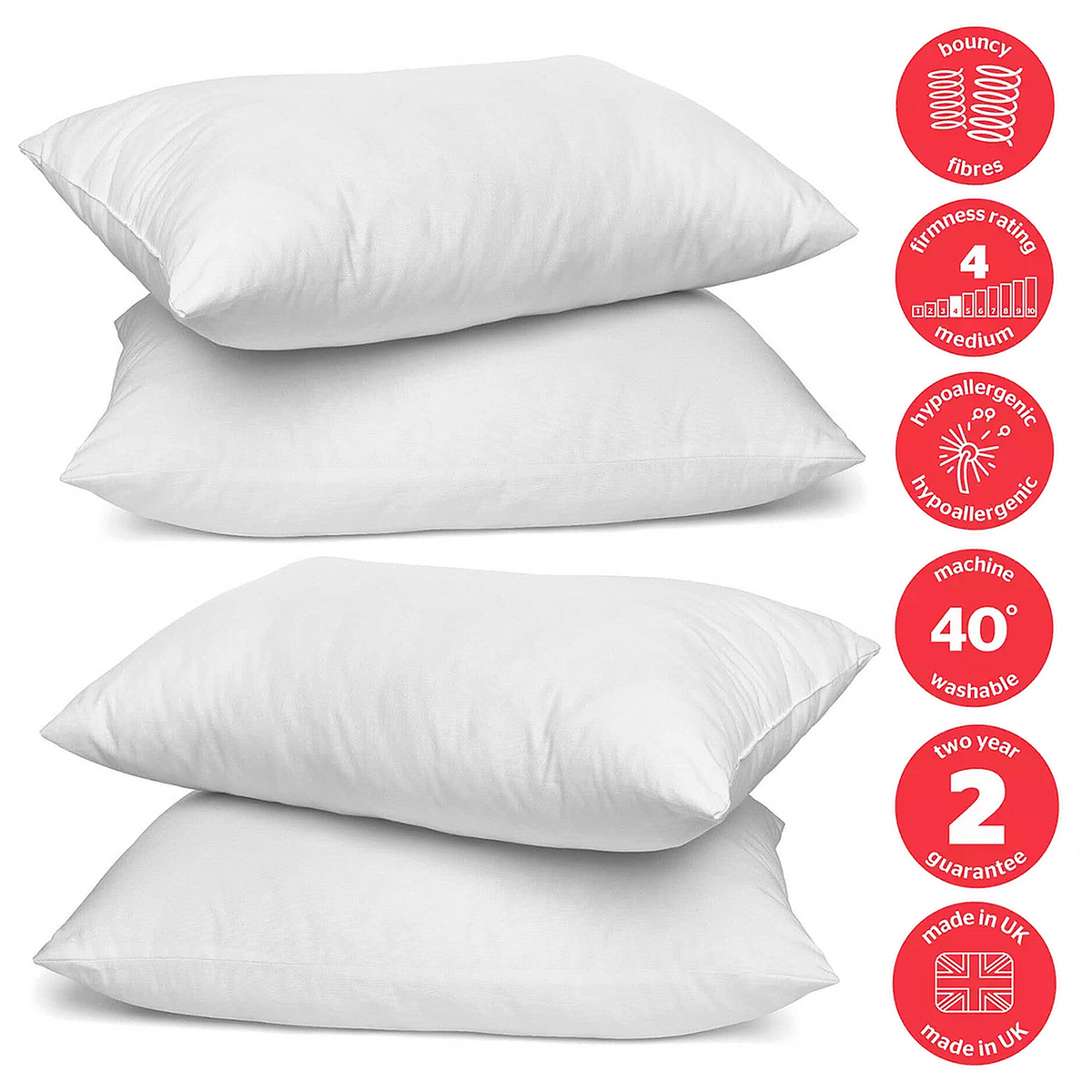 Silentnight Pack of 4 Ultrabounce Anti-Allergy Pillows