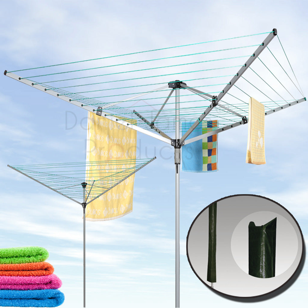 4 Arm 50 Metre Rotary Airer Clothes Dryer