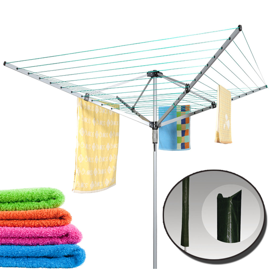 4 Arm 50 Metre Rotary Airer Clothes Dryer