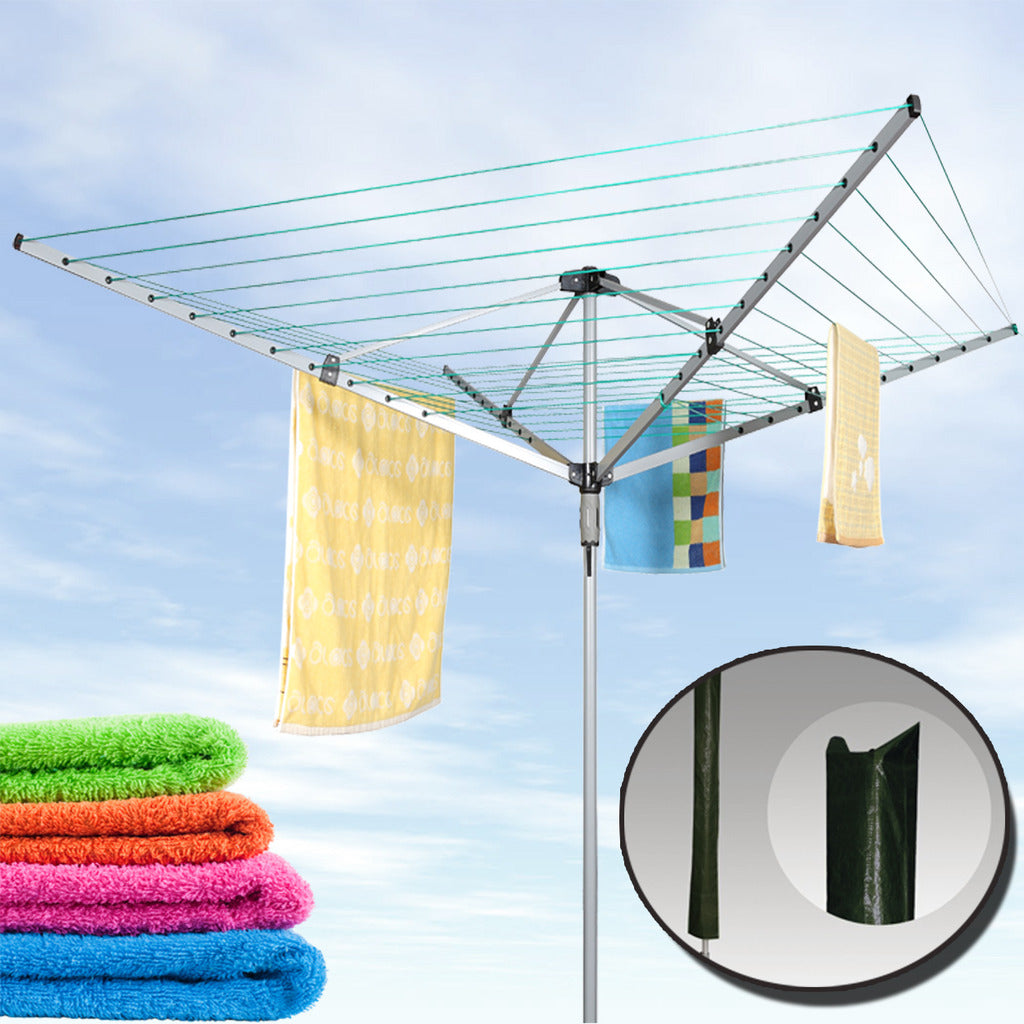 4 Arm 50 Metre Rotary Airer Clothes Dryer