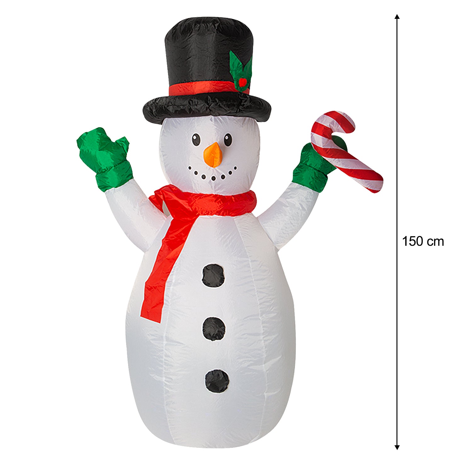 1.5m Inflatable Snowman With Disco Lights