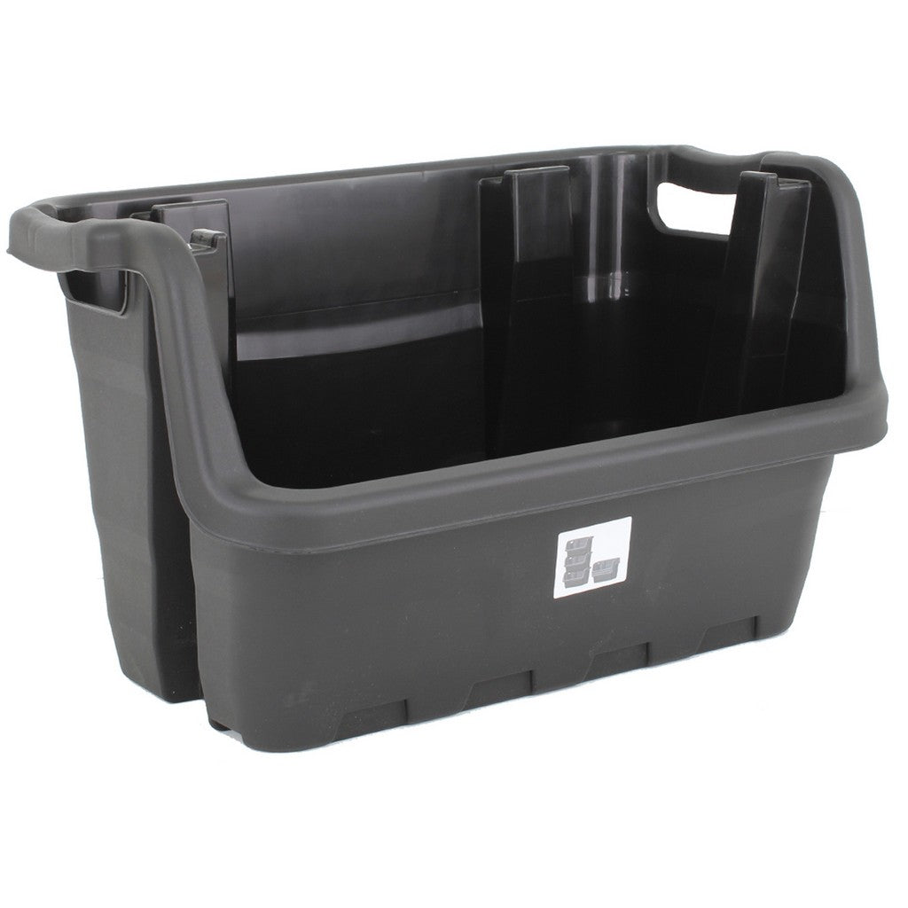 Hard Plastic Black Stackable Storage Bins