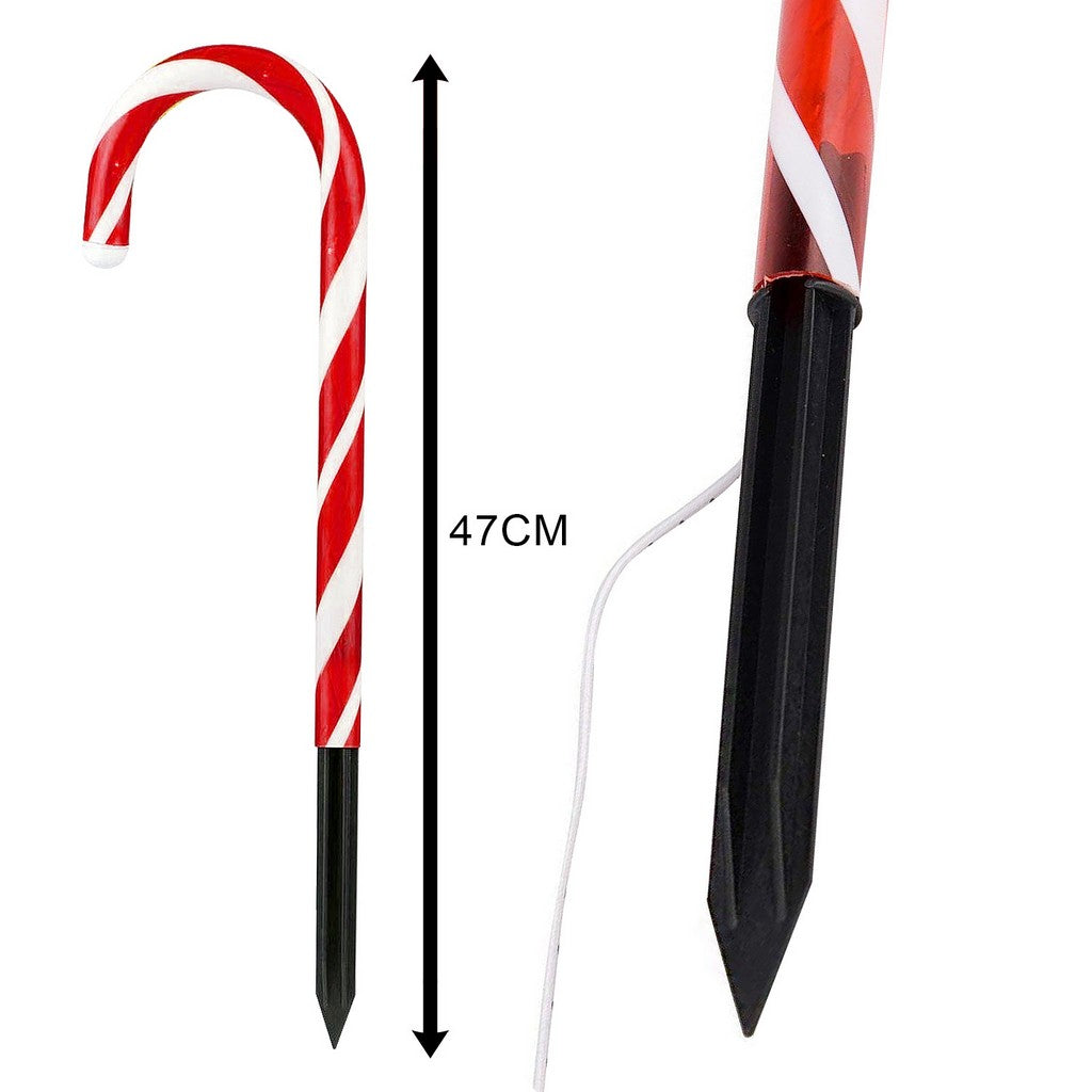 8PC LED Light-Up Candy Cane Ground Lamp Set