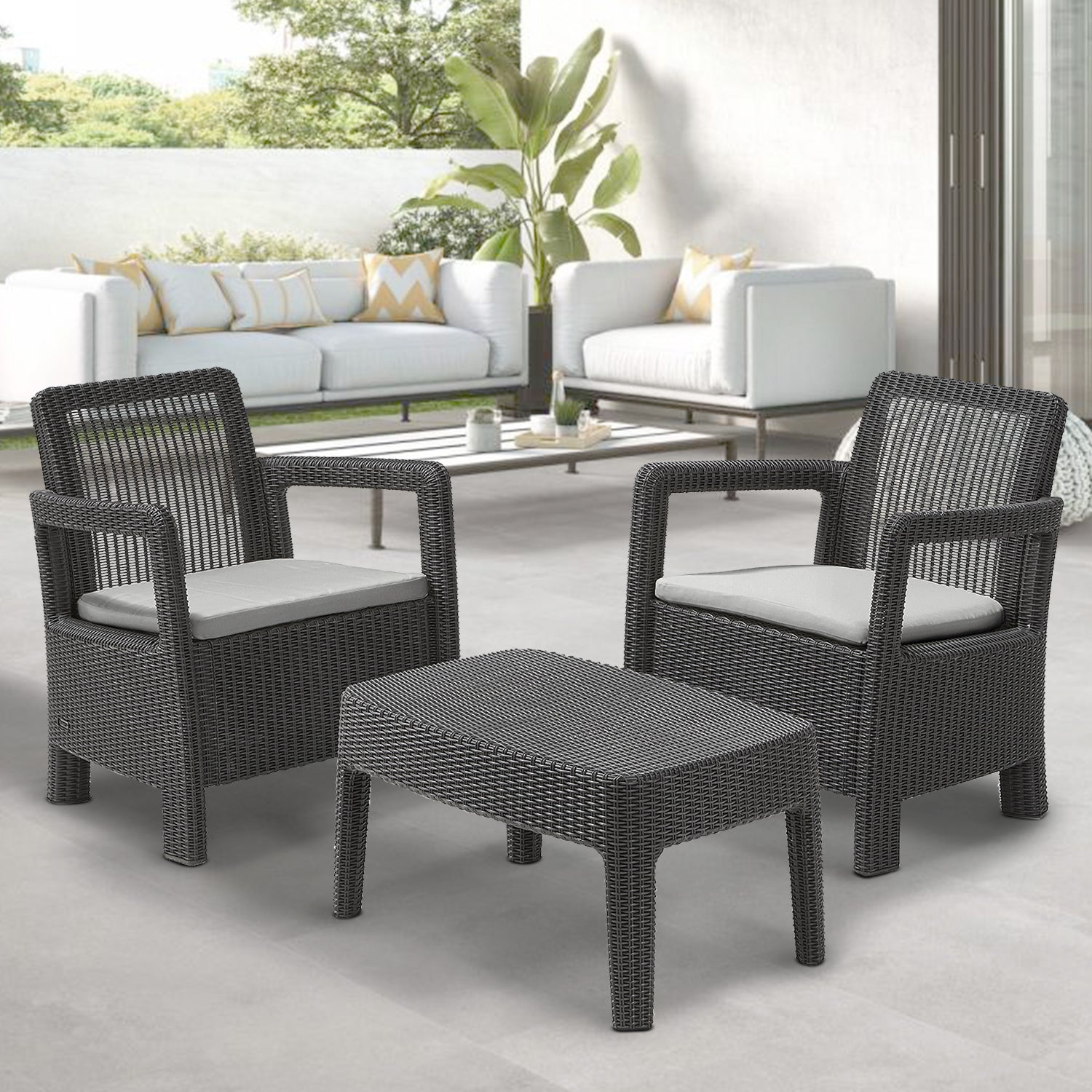 Keter Tarifa 2 Seat Grey Balcony Set